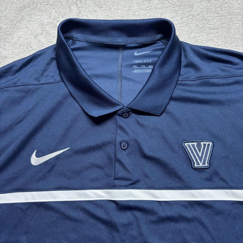 Nike Villanova Wildcats Mens XXL Navy Blue Dri-FIT Polo Shirt DO3025-419